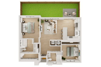 2BR/2BA - B1 905 floor plan